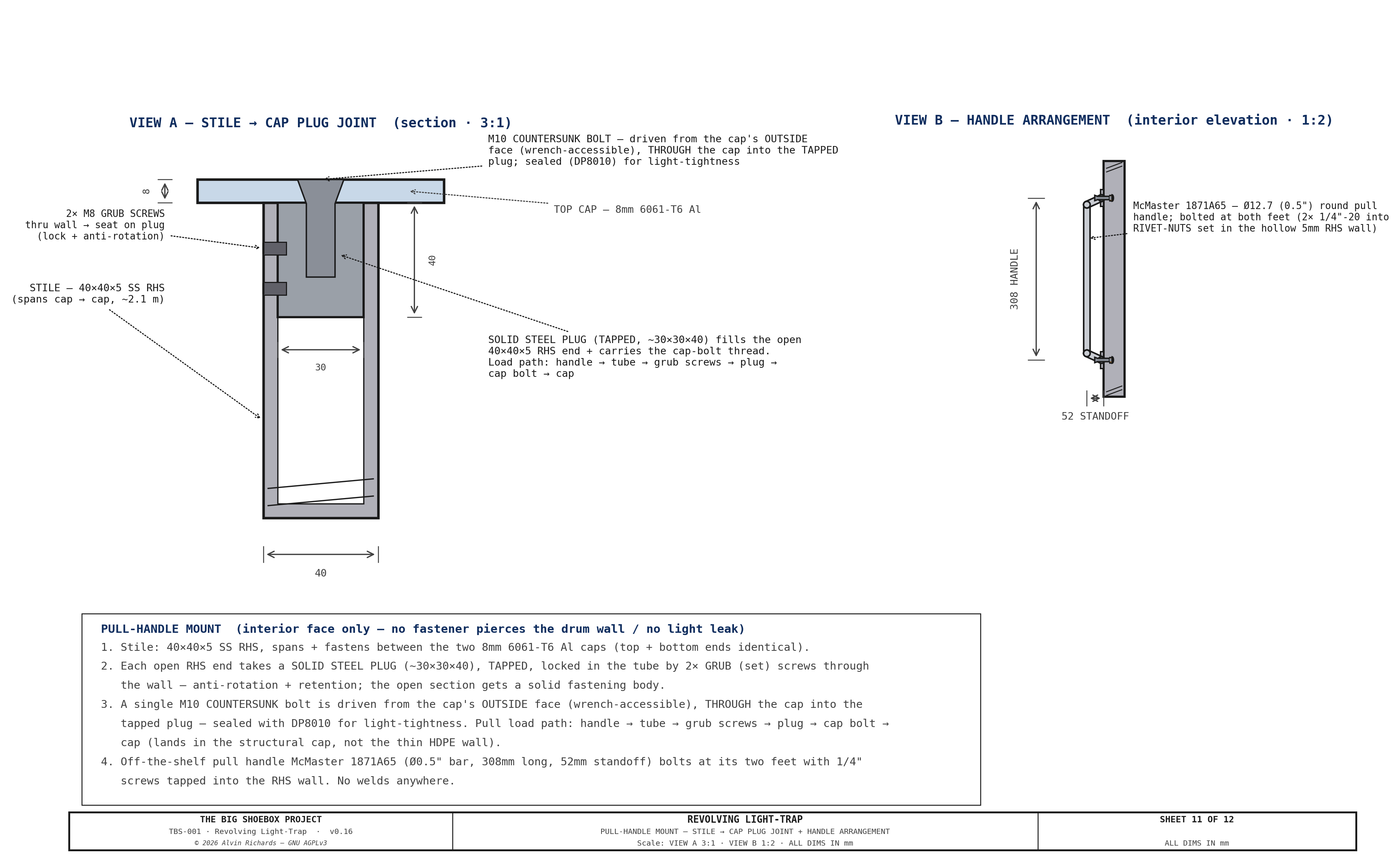 TBS-001 Light-Trap — Sheet 11: Pull-Handle Mount