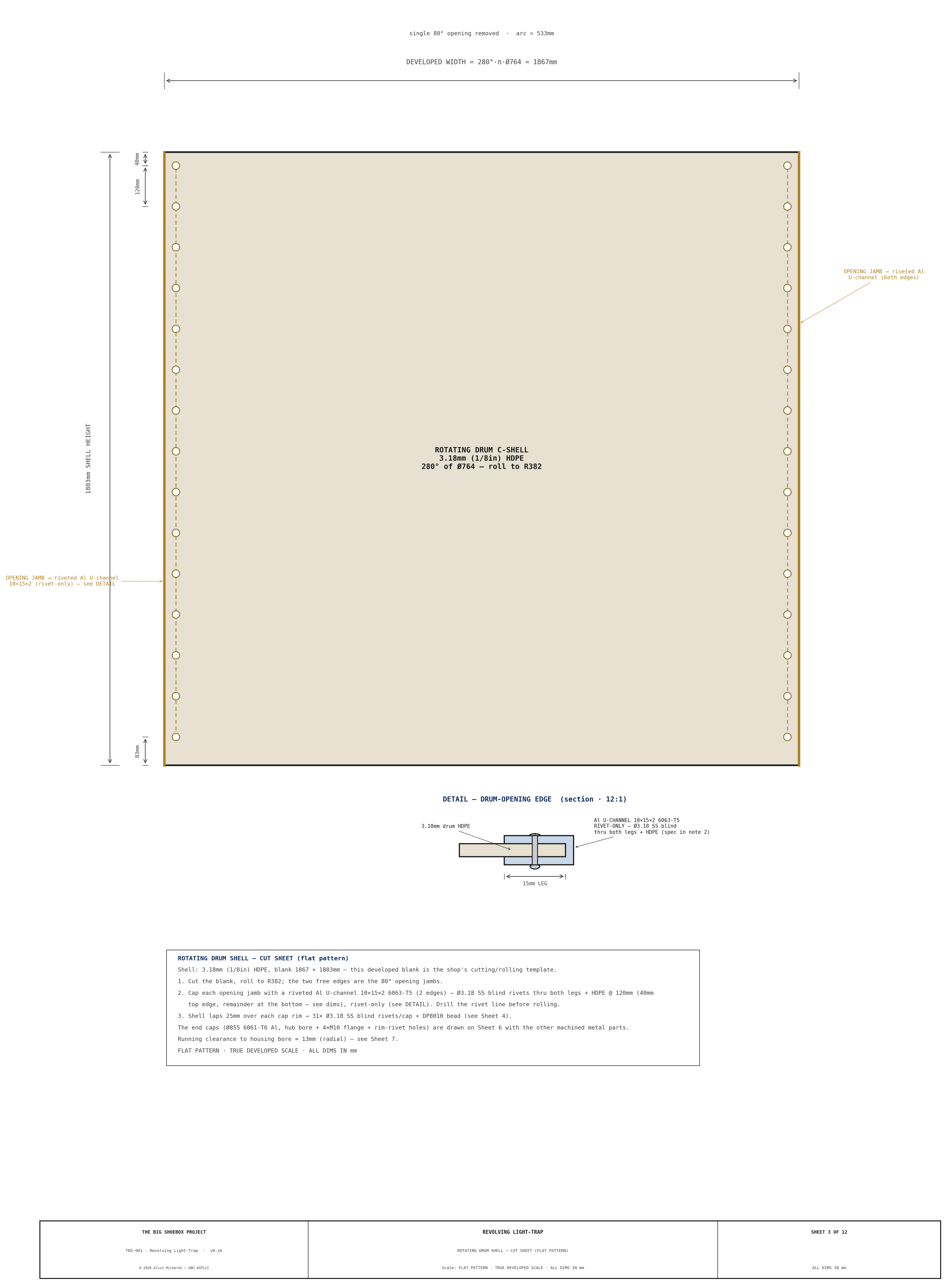 TBS-001 Light-Trap — Sheet 3: Drum — Cut
