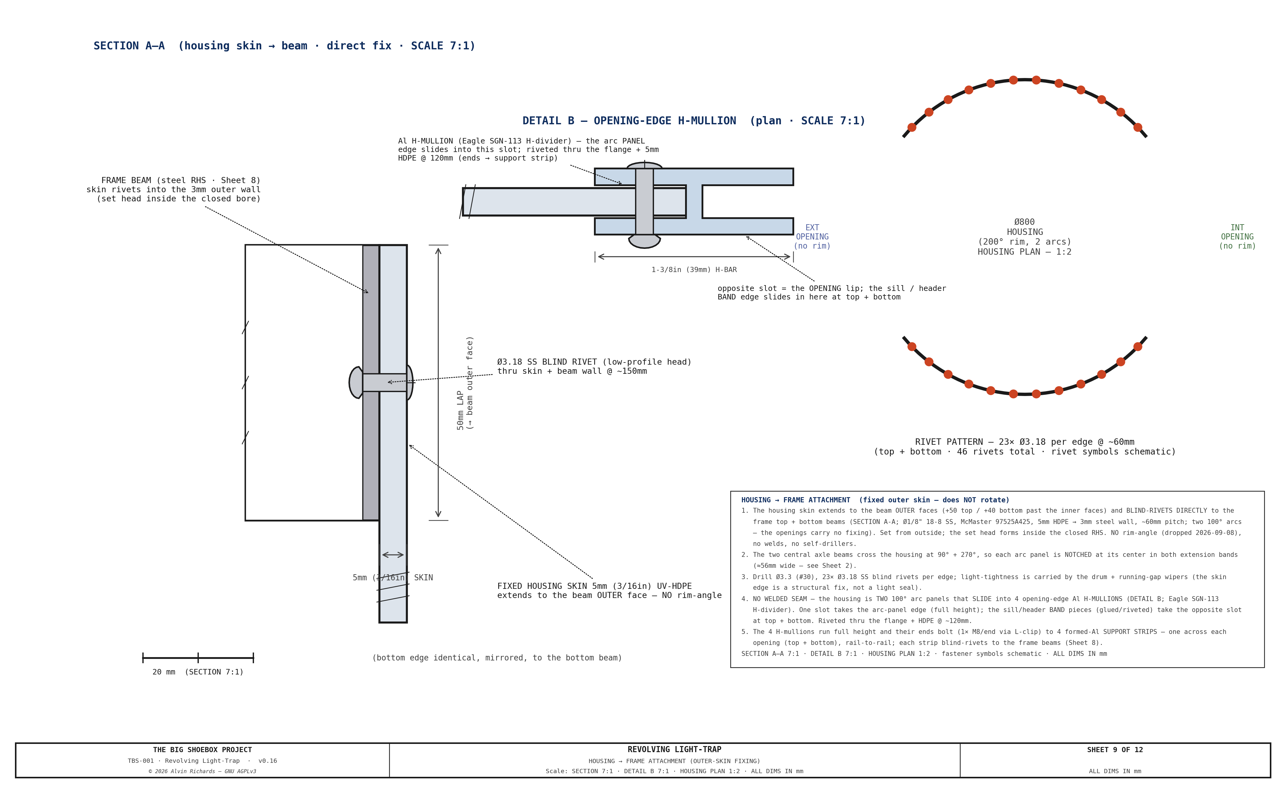 TBS-001 Light-Trap — Sheet 9: Housing → Frame Attachment