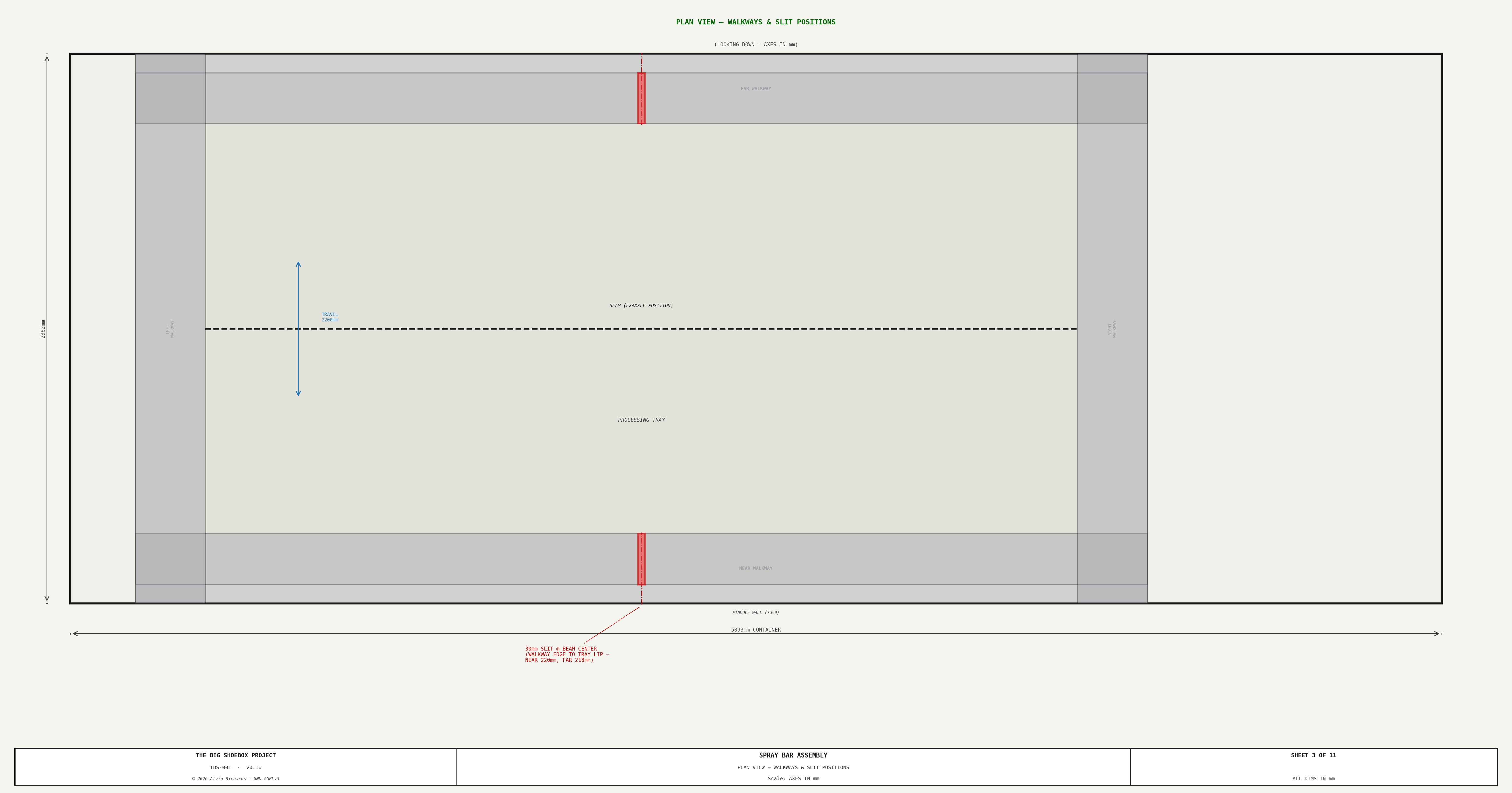 Sheet 3 — Plan View: Walkways & Slit Positions