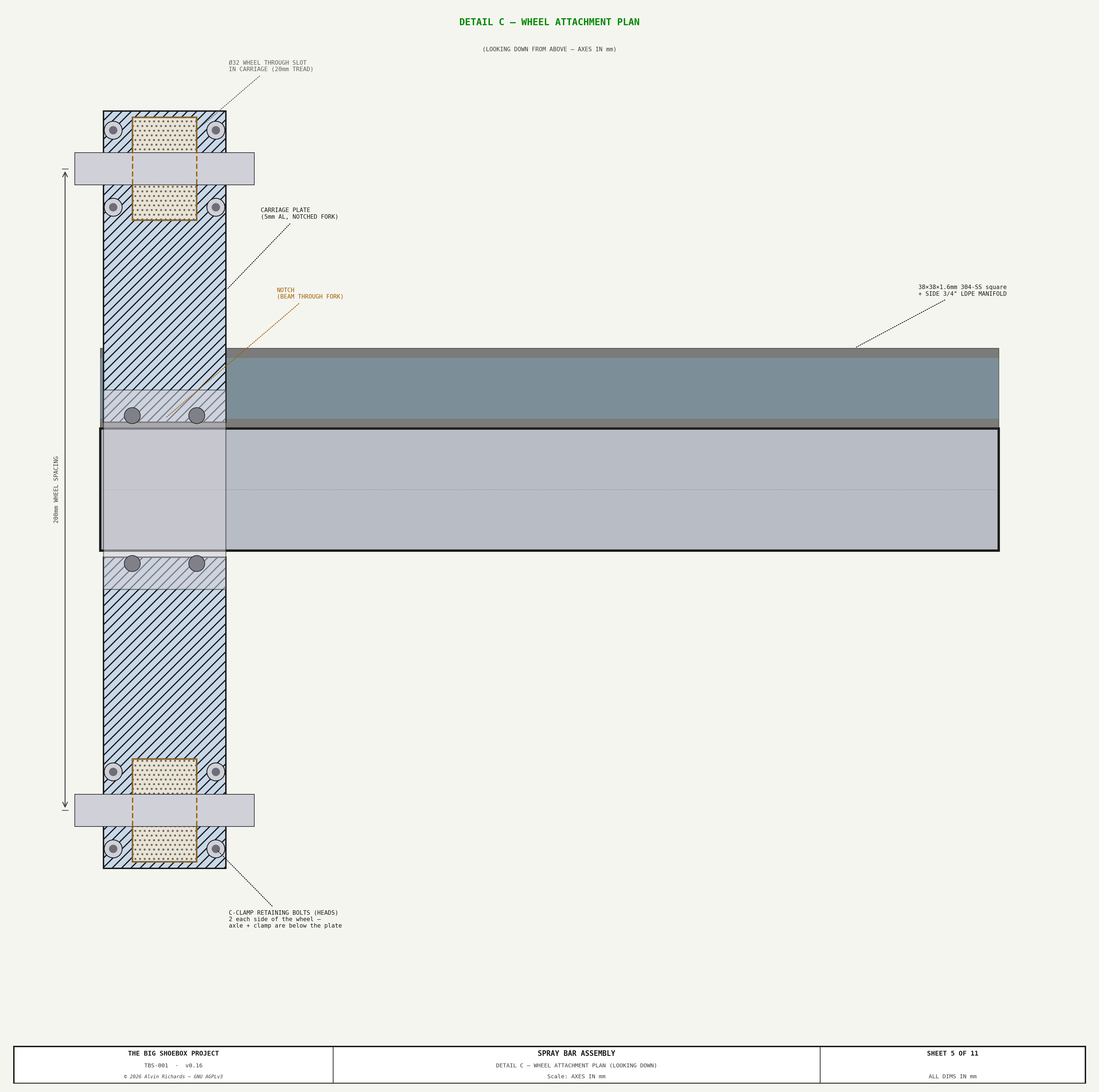 Sheet 5 — Detail C: Wheel Attachment
